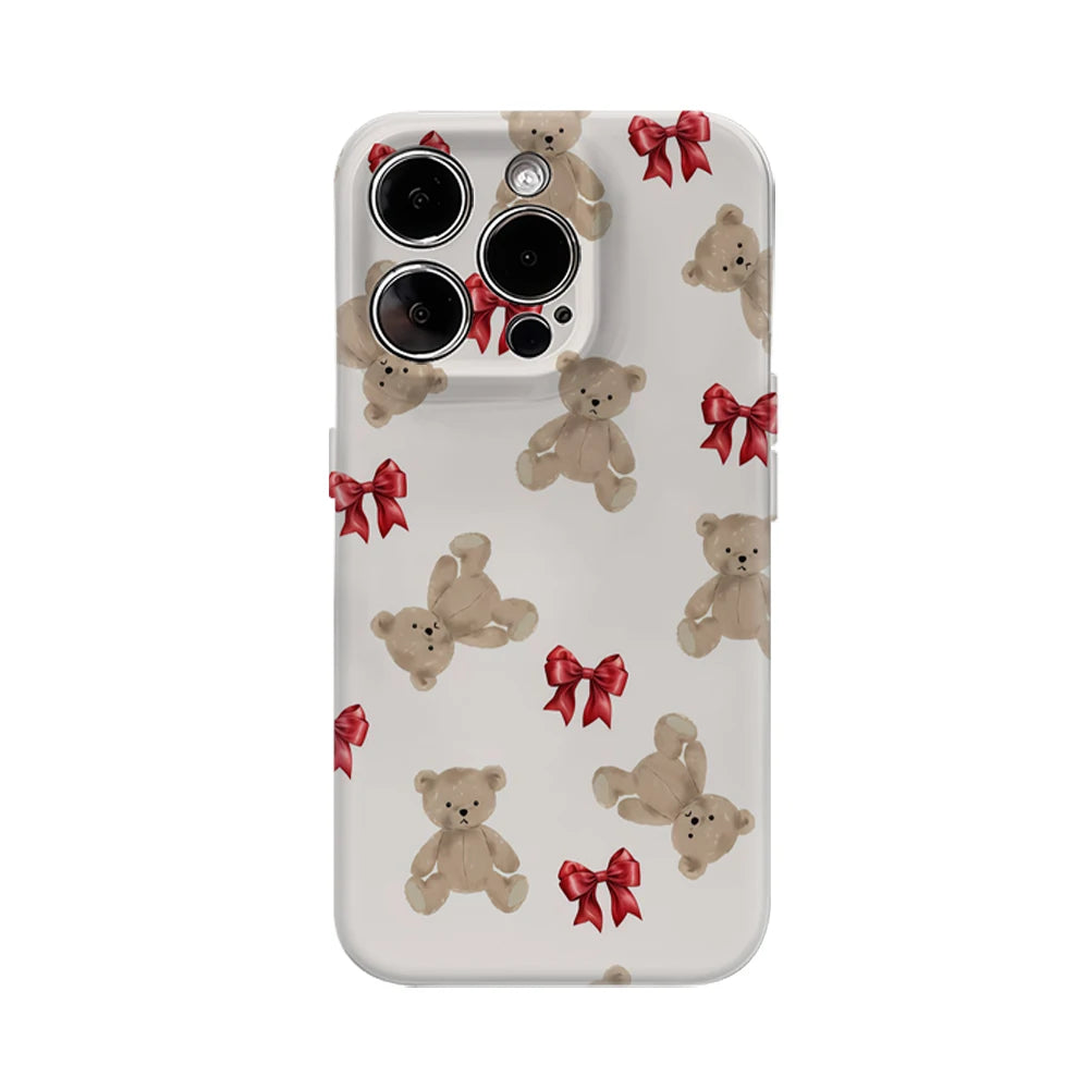 Husa iPhone Teddy Bear & Red Bows Christmas