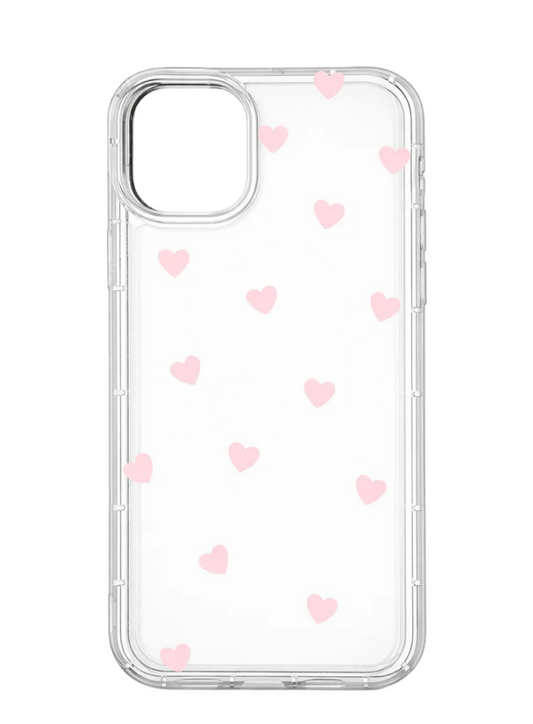 Husa transparenta iPhone Pink Hearts