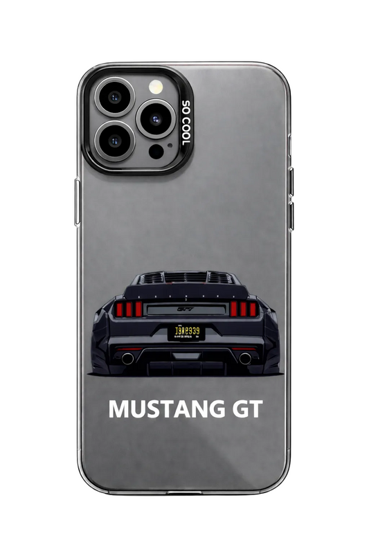 Phone case with Mustang GT design on a gray background panthercase, husa iphone, huse iphone