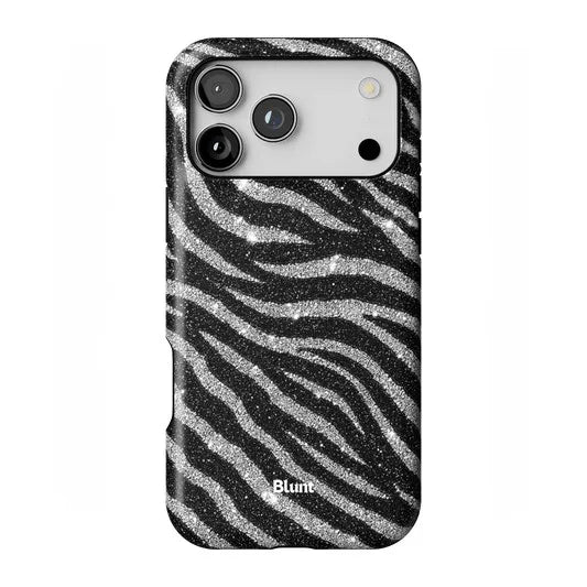 Husa iPhone Y2K Demure Glitter Zebra