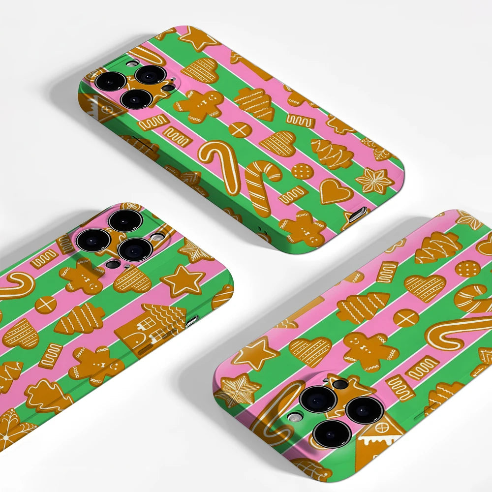 iPhone Gingerbread Stripes Double layer Case