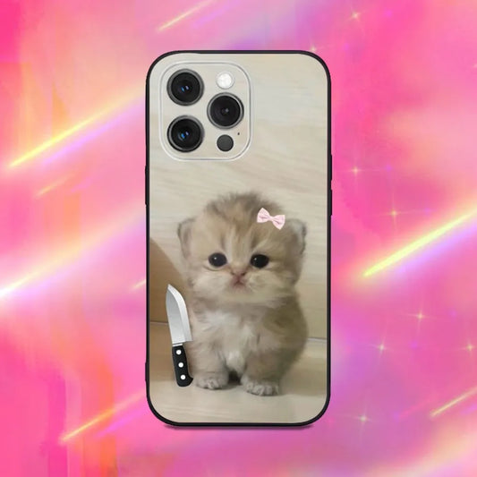 Husa iPhone Cat Memes Cat Knife