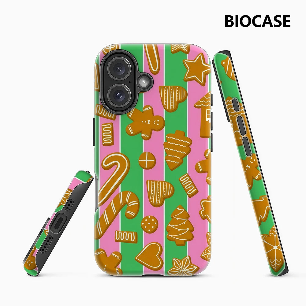 iPhone Gingerbread Stripes Double layer Case