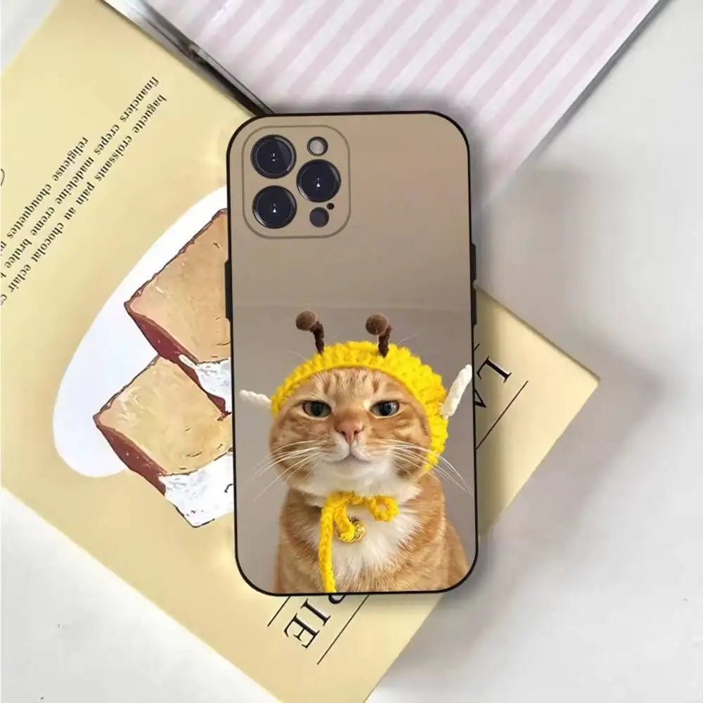 Husa iPhone Cat in Bee hat